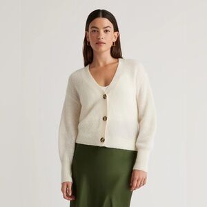 NWOT! Quince | Baby Alpaca-Wool Cropped Cardigan | Ivory | M